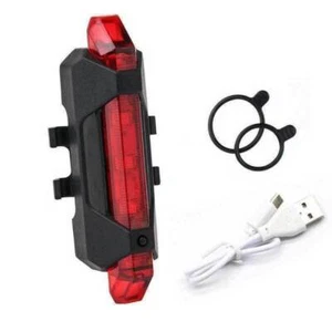 Mountain Bicycle LED Tail Light USB Rechargeable Safety Bike Cycling Rear Lamp - Picture 1 of 8