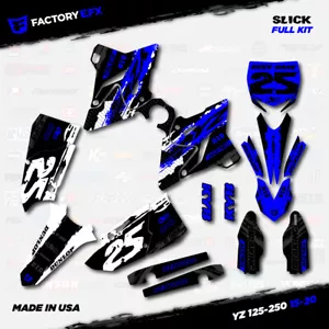 White & Blue Slick Graphic Kit fits Yamaha Yz125 Yz250 15-20 Plates YZ 125 250 - Bild 1 von 5