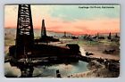 Coalinga CA-California, Oil fields, Rigs, Horse & Wagon, Vintage c1913 Postcard