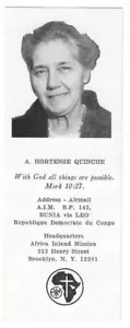 Tarjeta fotográfica misionera A. Hortense Quiche de 1920 República Democrática Congo PP - Imagen 1 de 2