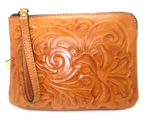 Patricia Nash CASSINI BURNISHED TOOLED Wristlet NWT - Picture 1 of 6
