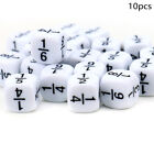 10Pcs/Set 16*16mm White Fractional Number Dices for Children Math Games Toys