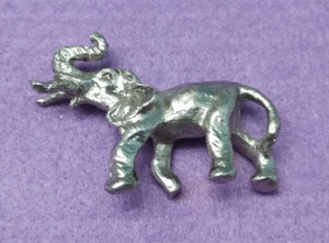 Elephant Figurine Silver Color - Picture 1 of 4