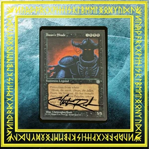 Signed Christopher Rush Magic The Gathering NM-MINT Ihsan's Shade Homelands - Picture 1 of 7