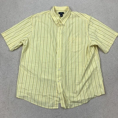 Camisa de vestir DOCKERS sin arrugas para hombre 18-18,5 amarillas a rayas defensor de manchas Foto 1 de 4