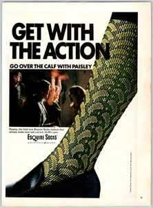 1966 ESQUIRE MENS SOCKS Vintage 8"X11" Magazine Ad Swinging 1960's HTN33 b - Picture 1 of 1
