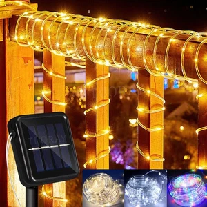 100/300LED Solar Lichterkette Lichtschlauch Außen Innen Beleuchtung Deko 8Modis - Bild 1 von 81