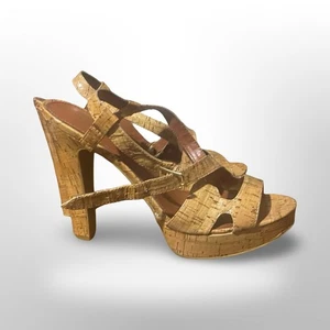 Tacones Ralph Lauren con plataforma de corcho con tiras y cuñas para mujer - Imagen 1 de 4