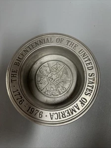 Vintage Carroll N. Abrams 1776-1976 Bicentennial Collectable Pewter 6.5” Bowl - Picture 1 of 2