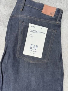 GAP 1969 Kaihara Japanese Selvedge Jeans Men’s 40x34 Straight Raw Denim - Picture 1 of 2