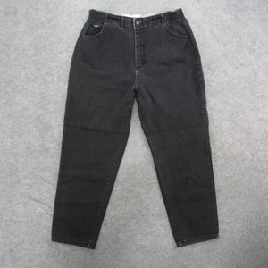 Lee Jeans Womens 16 Petite Black High Rise Tapered Leg Denim Pull On Comfort Fit - Picture 1 of 11