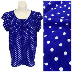 Top Flor y Pluma Mujer Talla 3X Azul Lunares Trabajo Officecore Iglesia - Imagen 1 de 13