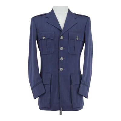 Jaqueta militar masculina sob medida luxo personalizada Siebler vintage média 1951 EUA azul - Imagem 1 de 4