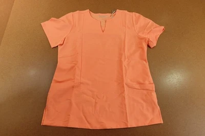 Blusa Médica Mandala Para Mujer Talla Pequeña Melocotón Manga Corta 5 Bolsillos Muescas Cuello Nueva con Etiquetas Foto 1 de 4