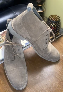 PLEASE READ! John Varvatos Star USA Sid Cap-Toe Suede Ankle Boots-US 10.5M-Tan - Picture 1 of 14