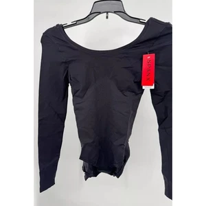 Spanx Damen Stretch Rundhals Schlankmacher Body Langarm Größe M Schwarz - Bild 1 von 4