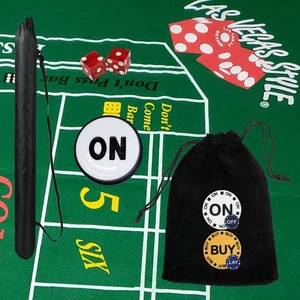 8-teiliges Craps Essentials Set - Original Flamingo Las Vegas Casino Würfel rot poliert - Bild 1 von 11