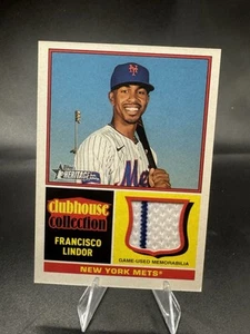 2025 Topps Heritage Francisco Lindor #CCR-FL Clubhouse Collection Patch Mets - Bild 1 von 2
