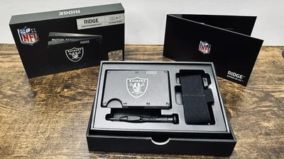 Cartera Raiders Collectors Oficial NFL Ridge Delgada Bloqueo RFID + Clip para Dinero Foto 1 de 4