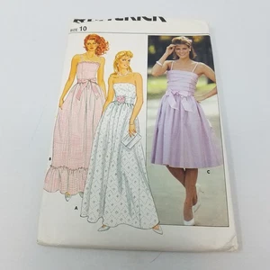 Vintage Butterick 4993 Summer Maxi Prairie Strapless Dress Sewing Pattern sz 10 - Picture 1 of 4