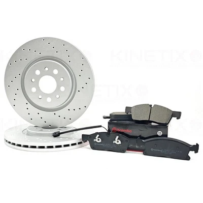 Pour Maserati Levante 3.0 D 3.0 Avant Perforé Disques de Frein Plaquettes Brembo - Photo 1/4