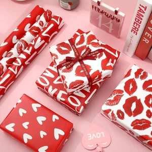 3 Rolls Valentine'S Day Wrapping Paper - Mini Roll - 17 Inch X 16.4 Ft Love Hear - Picture 1 of 7
