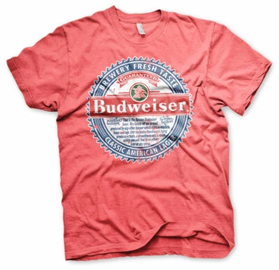Budweiser American Lager Vintage Beer Anheuser Busch Männer Men T-Shirt Rot