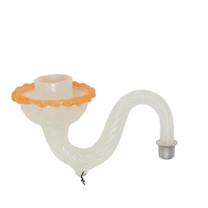 Venetian Murano Chandelier Replacement Part Arm Opalescent White Orange Glass - Picture 1 of 8