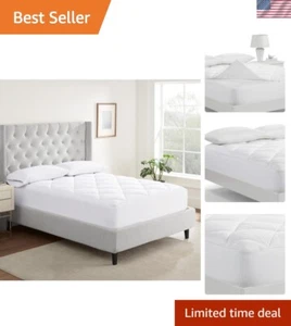 Luxury Firm 100% Cotton Quilted Mattress Pad with Cooling Fiber Fill, King, W... - Imagen 1 de 9