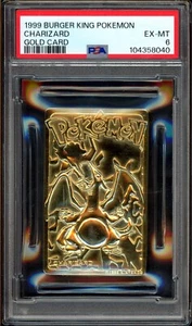 PSA 6 EX / MINT - 1999 Charizard Burger King 23k Gold Plated Promo Pokémon Card - Picture 1 of 1