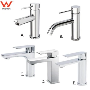 WELS Chrome Round/Square Basin Mixer Bathroom Sink Vanity Faucet Tap Spout - Picture 1 of 49