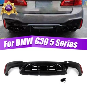 For 2017~23 BMW G30 G31 5 Series M Sport Rear Diffuser Lip Gloss Black M5 Style - Picture 1 of 12