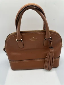 Kate Spade McCall Street Carli Brown Pebbled Leather Tassel Satchel Handbag - Picture 1 of 9
