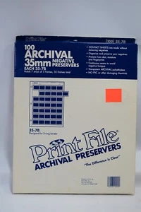 Print File Archival 35mm Negative Pages - Preservers 100 Sheet Box - Picture 1 of 2
