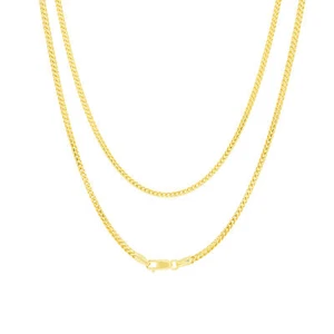 14K Yellow Gold Solid Franco 2mm Diamond Cut Spiga Wheat Chain Necklace 20" - Picture 1 of 9