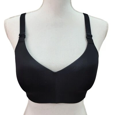 Sujetador AVIA Talla M (A-C) Forrado Negro Inalámbrico Cierre Trasero Corredor Espalda Deportes Entrenamiento Foto 1 de 4