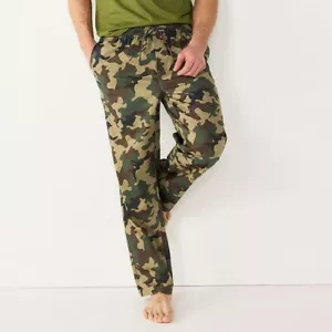 Men's Sonoma Brushed Poplin Print Pajama Pants, Size: XXL, Med Brown NWT $24 - Picture 1 of 1