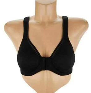 Breezies Soft Shimmer Seamless Front Close Underwire Bra-Black-34C-A294542-NEW - Picture 1 of 1