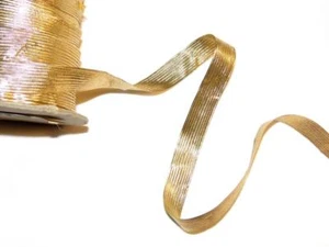 METALLIC GOLD RIBBON / LACE 1/2" FLAT 5 YARDS TRIM - Picture 1 of 4
