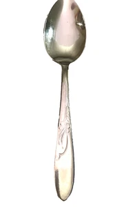 HB Co Heather Pattern Stainless Serving Spoon USA 8" Flatware - Picture 1 of 14