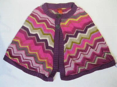 Nuevo sin etiquetas Missoni para Target Cape Niñas XL Chal Suéter Poncho Tejido Zig Zag Púrpura Foto 1 de 4