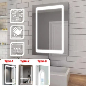 LED Bathroom Mirror Cabinet with Demister Shaver Socket Storage Wall Mounted UK - Picture 1 of 44