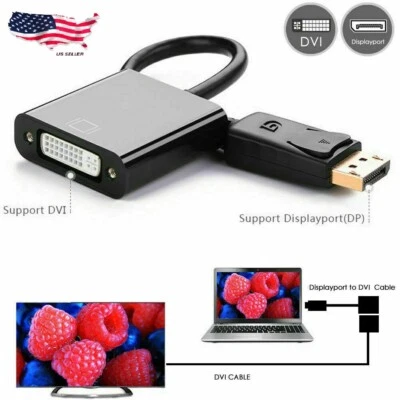 NEW DisplayPort  DP Male to DVI  Female Adapter Cable Converter for Laptop PC - Image 1 of 4