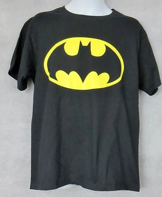 Batman Officially Licensed Boys T-Shirt Black Yellow Logo DC Comics Free Ship - Image 1 of 4