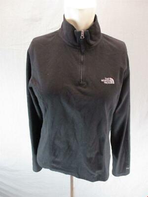 The North Face Size M Womens Black Long Sleeve 1/4 Zip Fleece Pullover Top T207 • 18.99€