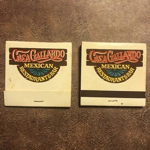 2 Vintage Casa Gallardo Mexican Restaurant Matchbooks Unstruck (MB10) - Picture 1 of 7