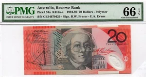 1994/96 AUSTRALIA 20$ PICK53a  FRASER/EVANS PMG 66 EPQ GEM UNC  SERIALGE94670429 - Bild 1 von 3