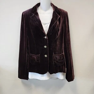 Pursuits LTD Jacket Blazer Vintage 12 Brown Velvet Whimsy Goth Fairy Witchy - Picture 1 of 12
