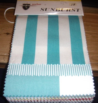 77  SUNBURST FABRIC SAMPLE BOOK " 77=9X6, 100% SOULITION DYED  POLYESTER - Image 1 of 2