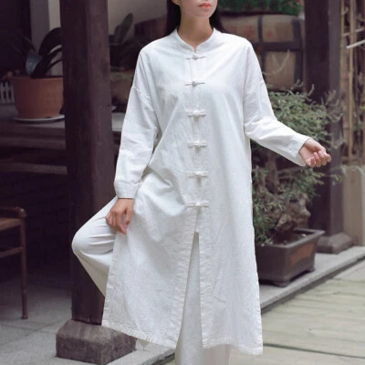 Women Vintage Tai Chi Coat Chinese Tang Suit Top Martial Arts Kung Fu Uniform - Image 1 of 4